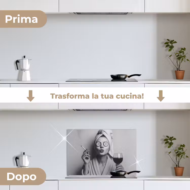 Paraschizzi cucina - Donna - Maschera - Vino - Sigaretta — 7