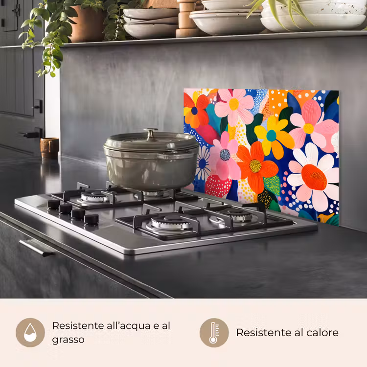 Paraschizzi cucina - Fiori - Colorati - Puntini — 2