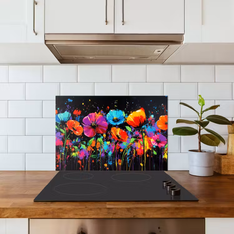 Paraschizzi cucina - Fiori - Colorati - Spruzzi — 3