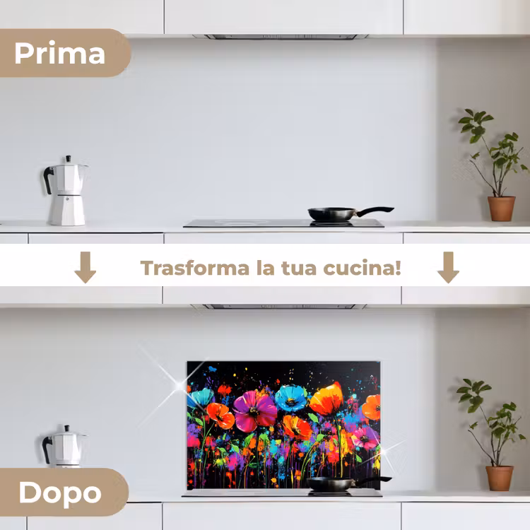 Paraschizzi cucina - Fiori - Colorati - Spruzzi — 7