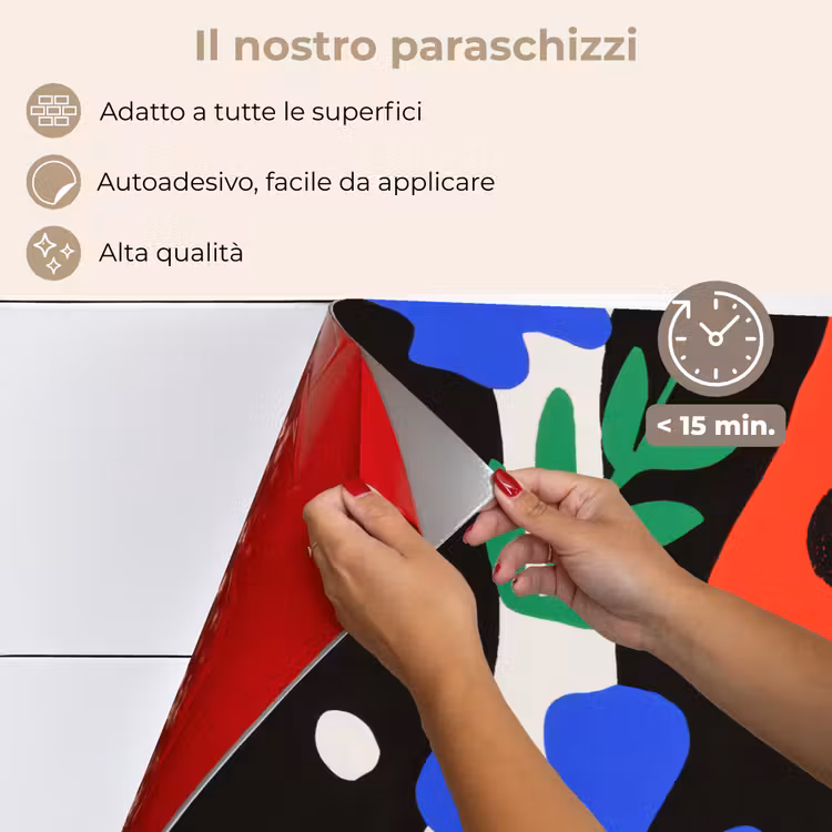 Paraschizzi cucina - Fiori - Foglie - Astratto - Nero — 4