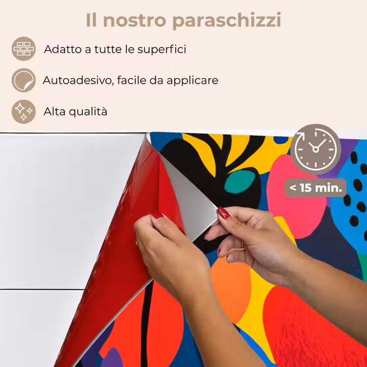 Paraschizzi cucina - Fiori - Foglie - Astratto - Rosso — 4