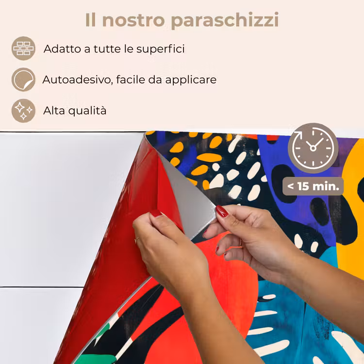 Paraschizzi cucina - Foglie - Forme - Astratto - Colorato — 4