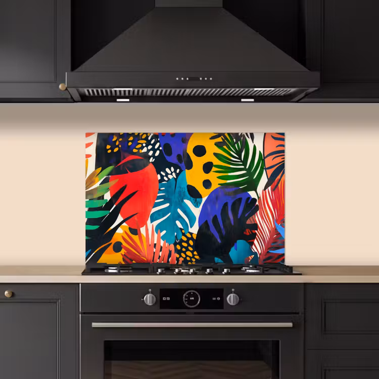 Paraschizzi cucina - Foglie - Forme - Astratto - Colorato — 5