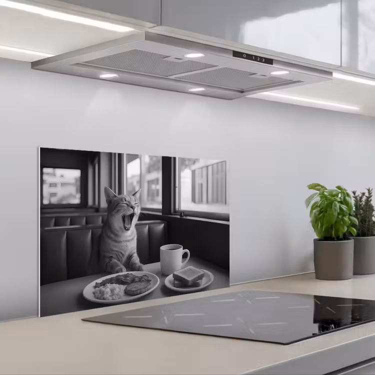 Paraschizzi cucina - Gatto - Caffè - Pane - Nero — 1