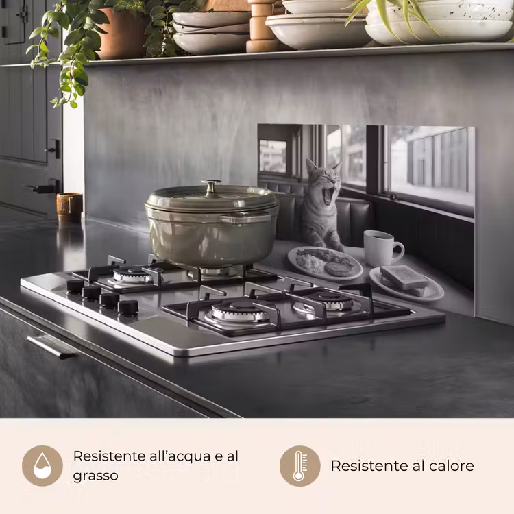 Paraschizzi cucina - Gatto - Caffè - Pane - Nero — 2