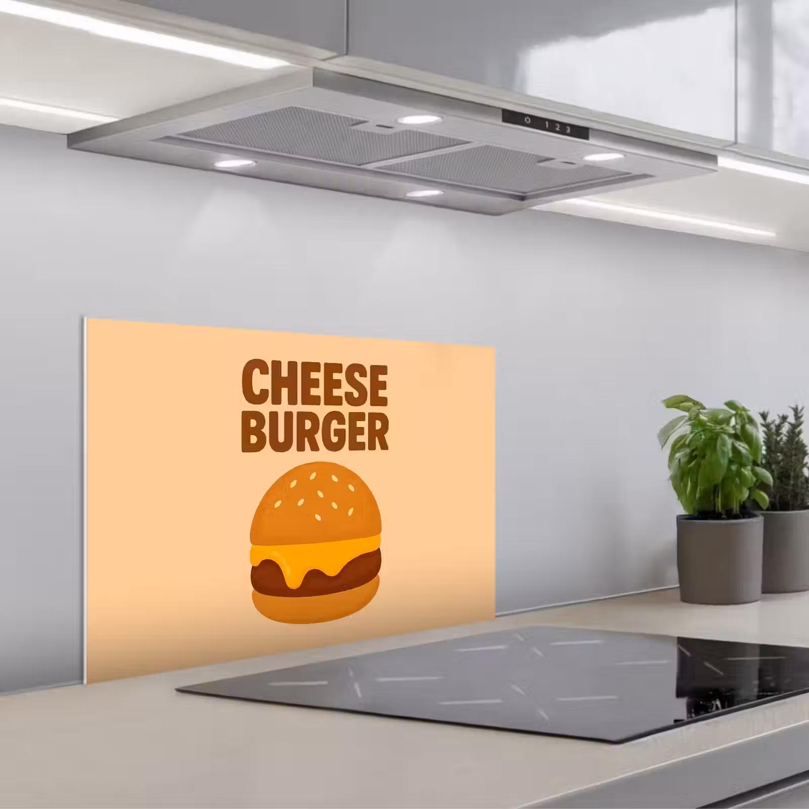 Paraschizzi cucina - Cheeseburger - Minimalista - Giallo — 1
