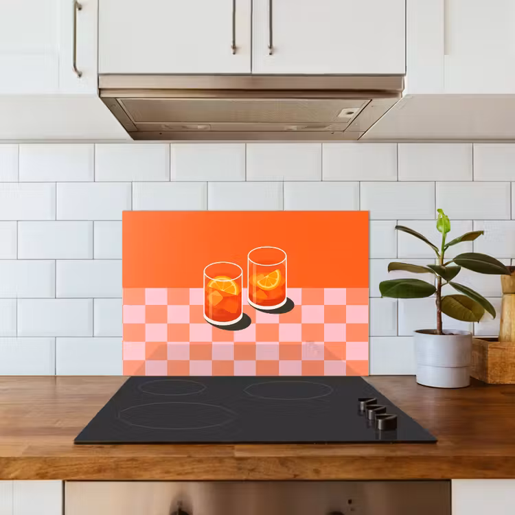 Paraschizzi cucina - Arancione - Occhiali - Arancione — 3