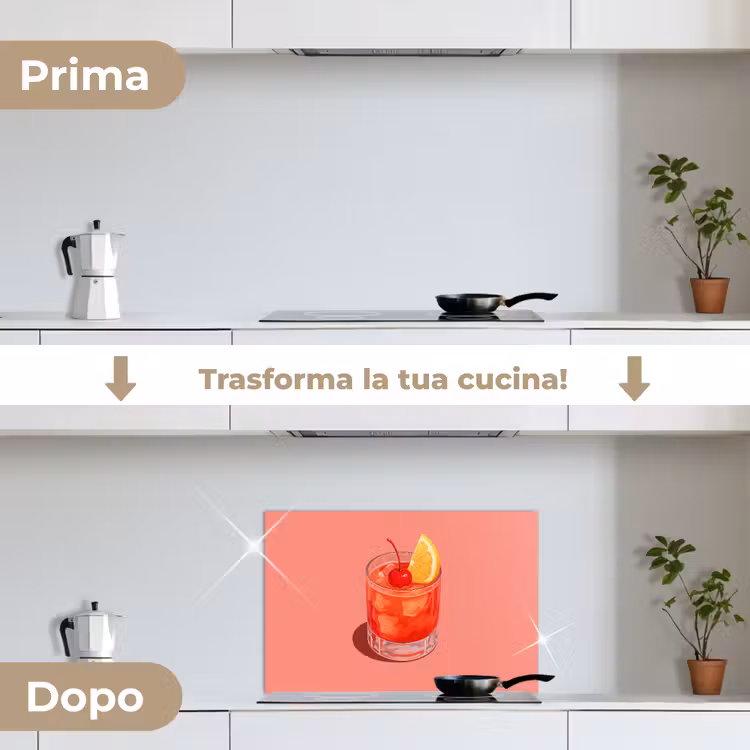 Paraschizzi cucina - Bicchiere - Cubetti di ghiaccio - Limone - Ciliegia — 7
