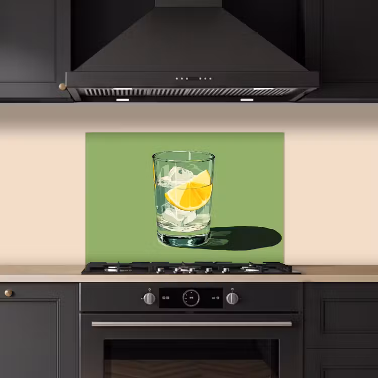 Paraschizzi cucina - Bicchiere - Limone - Cubetti di ghiaccio - Verde — 5