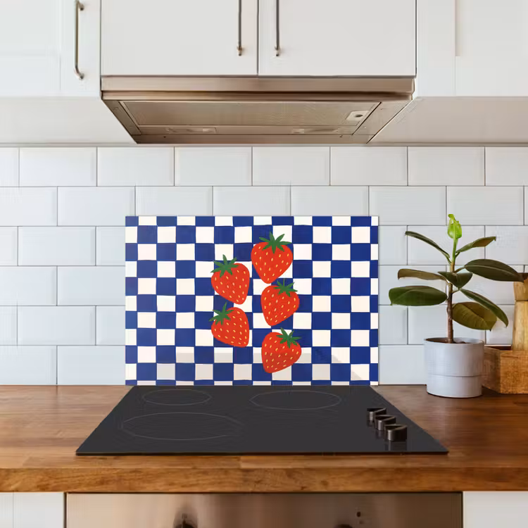 Paraschizzi cucina - Bloccato - Blu - Fragola — 3