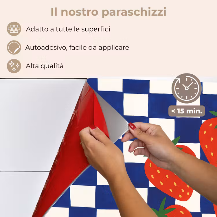 Paraschizzi cucina - Bloccato - Blu - Fragola — 4