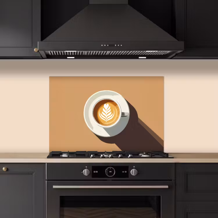 Paraschizzi cucina - Cappuccino - Tazza - Piattino - Minimalista — 5