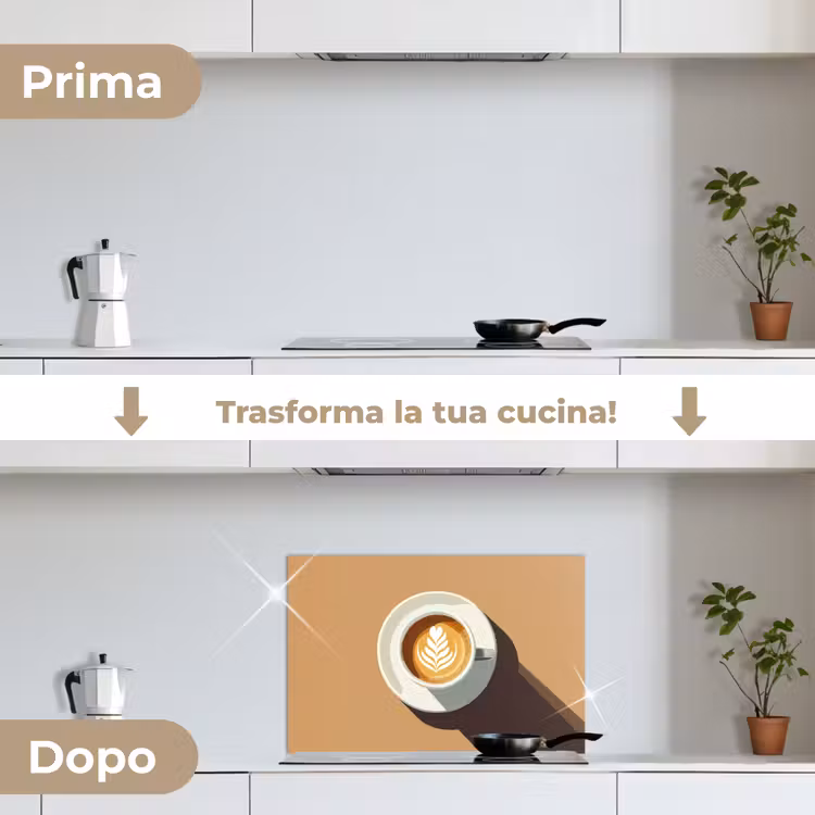 Paraschizzi cucina - Cappuccino - Tazza - Piattino - Minimalista — 7
