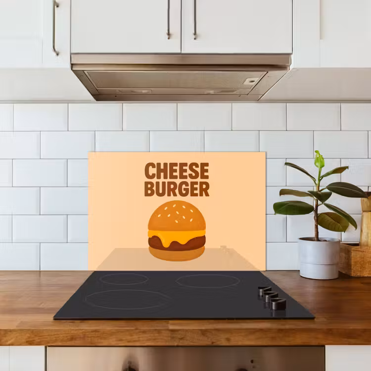 Paraschizzi cucina - Cheeseburger - Minimalista - Giallo — 3