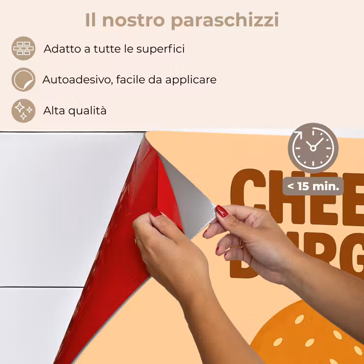 Paraschizzi cucina - Cheeseburger - Minimalista - Giallo — 4