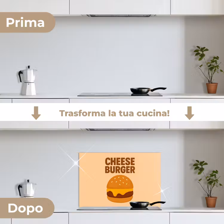 Paraschizzi cucina - Cheeseburger - Minimalista - Giallo — 7