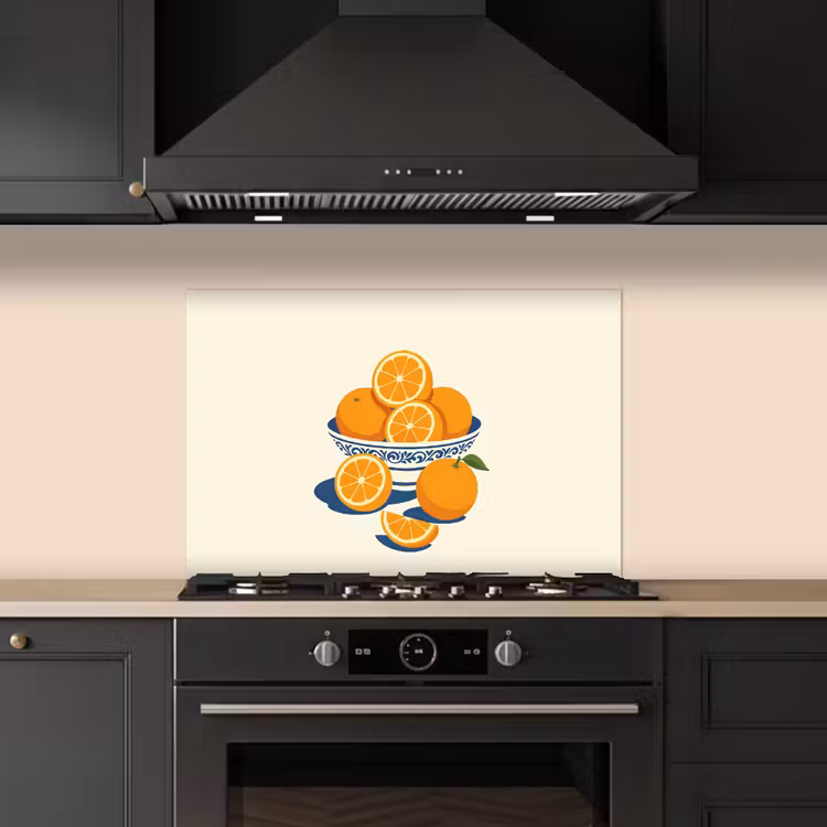 Paraschizzi cucina - Ciotola - Minimalista - Arancione - Arance — 5