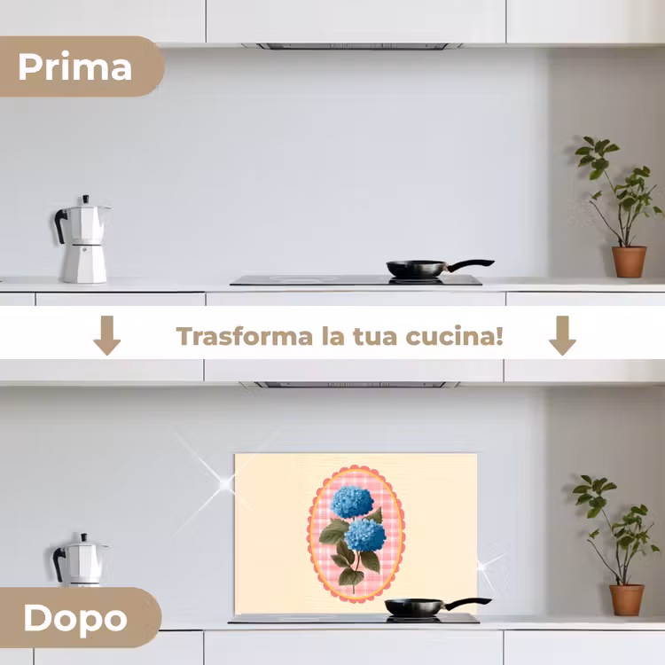 Paraschizzi cucina - Fiori - Blu - Elenco - Foglie — 7
