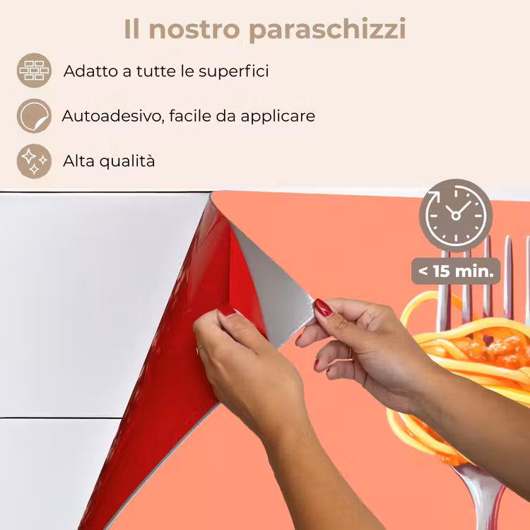 Paraschizzi cucina - Forchetta - Spaghetti - Artistico - Rosa — 4