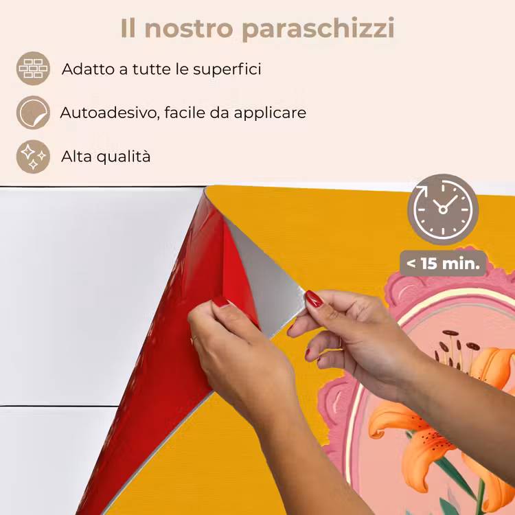 Paraschizzi cucina - Giglio - Arancione - Cornice - Ovale — 4