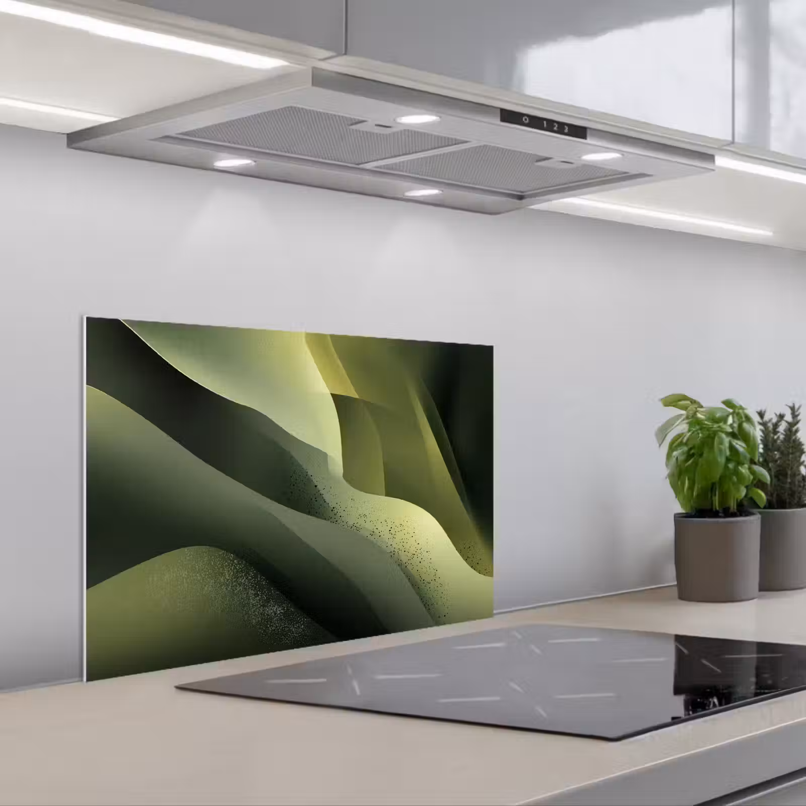Paraschizzi cucina - Gioco - Onde - Astratto - Colline - Verde — 1