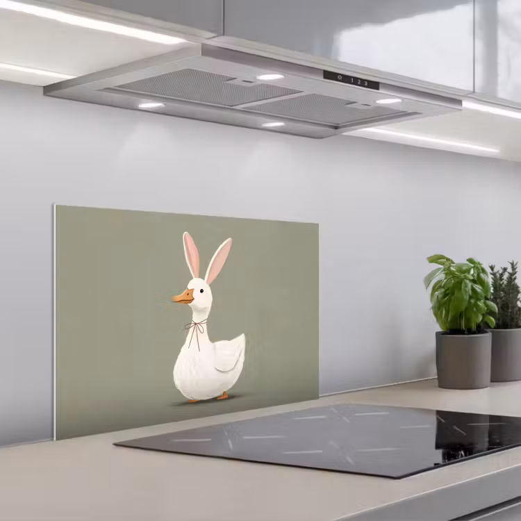 Paraschizzi cucina - Anatra - Orecchie di coniglio - Grigio — 1