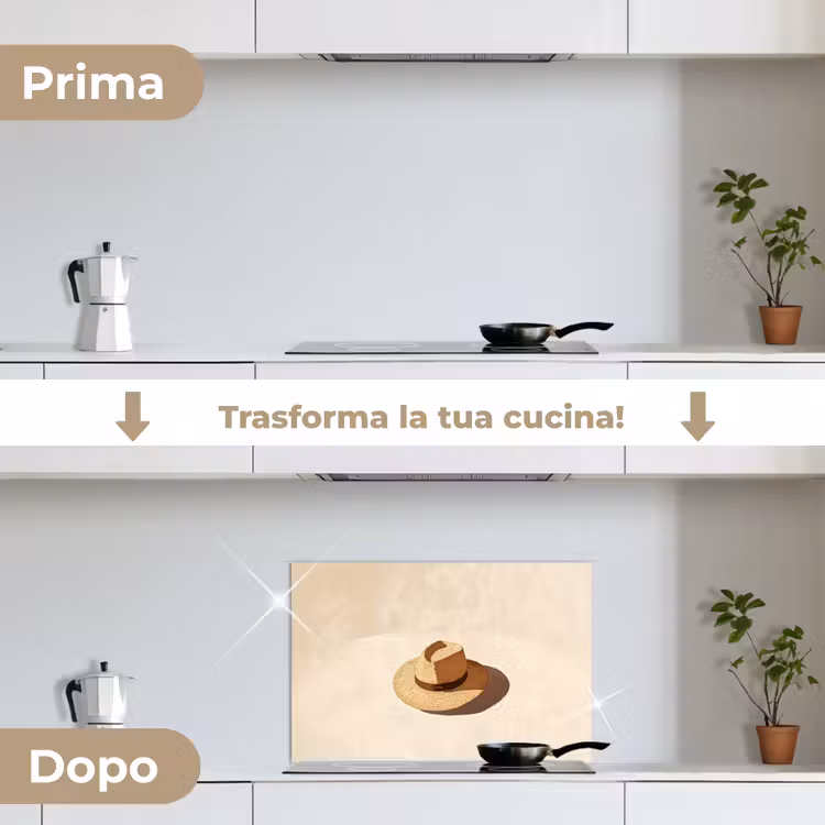 Paraschizzi cucina - Cappello - Minimalista - Ombra - Beige — 7