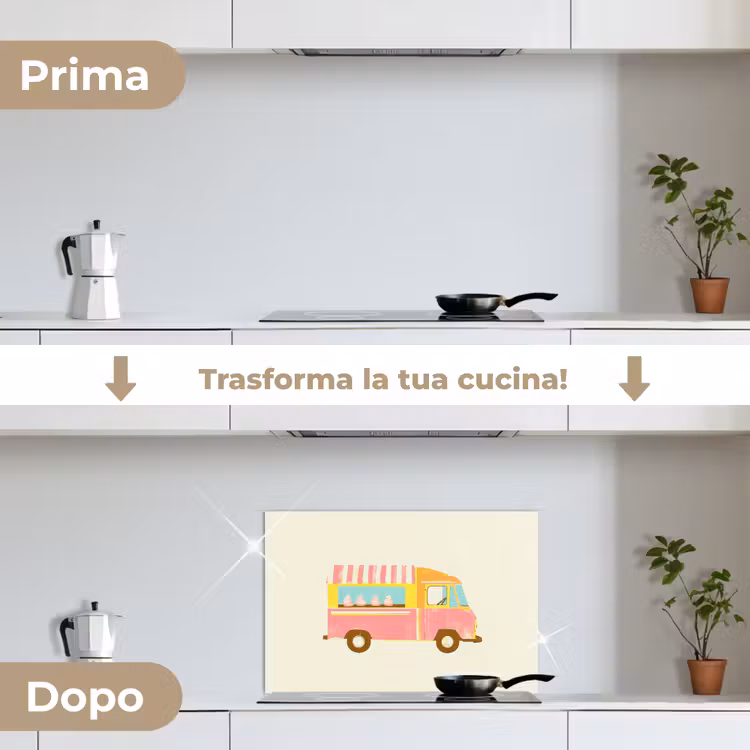 Paraschizzi cucina - Carrello dei gelati - Retrò - Gelati morbidi - Rosa — 7