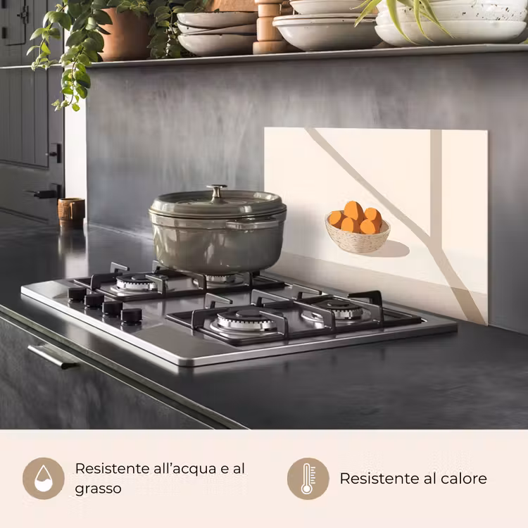 Paraschizzi cucina - Cesto - Frutta - Minimalista - Arancione — 2
