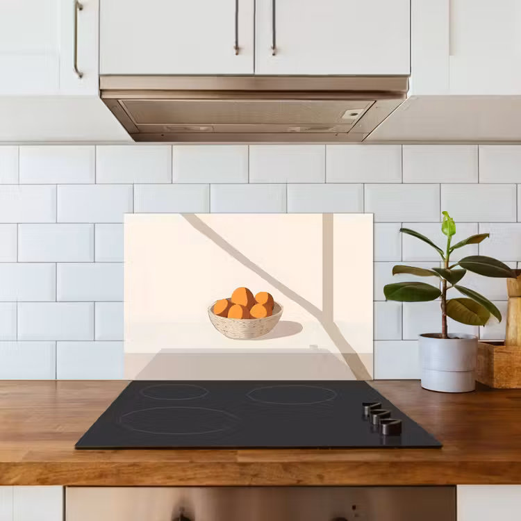 Paraschizzi cucina - Cesto - Frutta - Minimalista - Arancione — 3