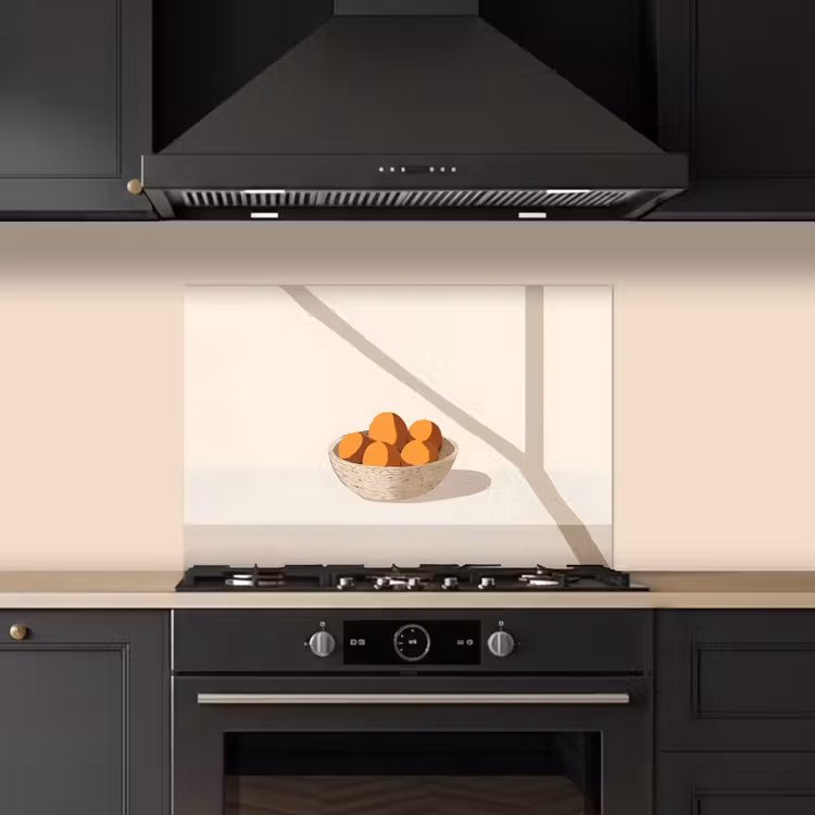 Paraschizzi cucina - Cesto - Frutta - Minimalista - Arancione — 5