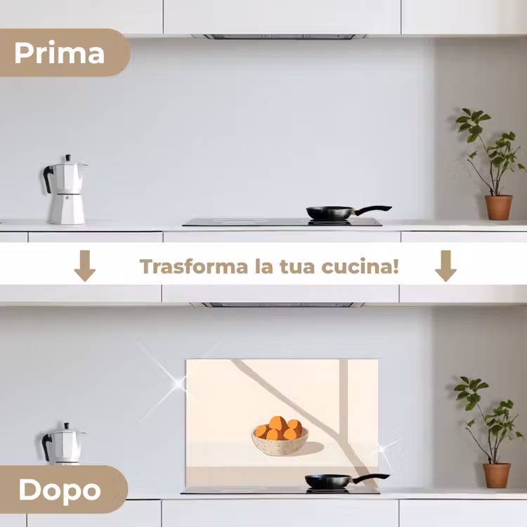 Paraschizzi cucina - Cesto - Frutta - Minimalista - Arancione — 7