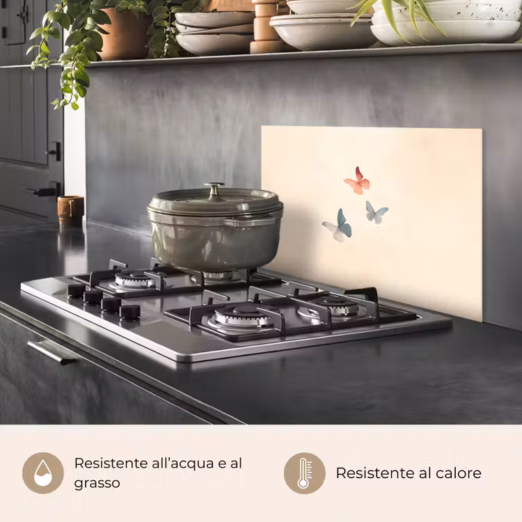 Paraschizzi cucina - Farfalle - Minimalista - Rosa — 2