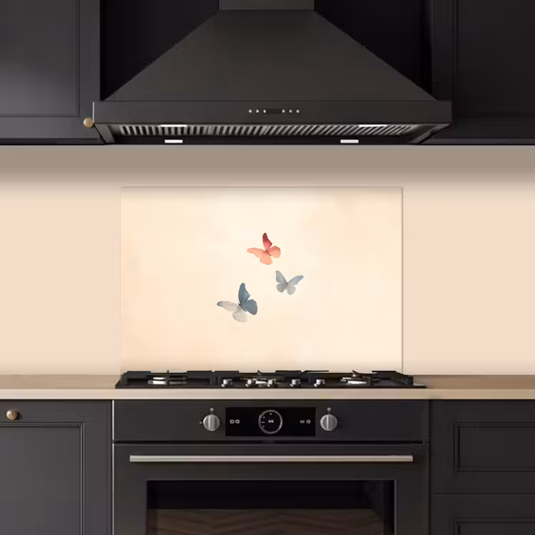 Paraschizzi cucina - Farfalle - Minimalista - Rosa — 5
