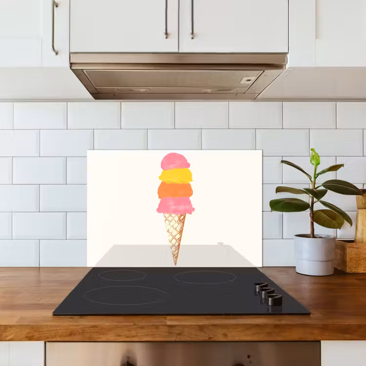 Paraschizzi cucina - Gelato a cucchiaiate - Corna - Illustrazione - Minimalista — 3