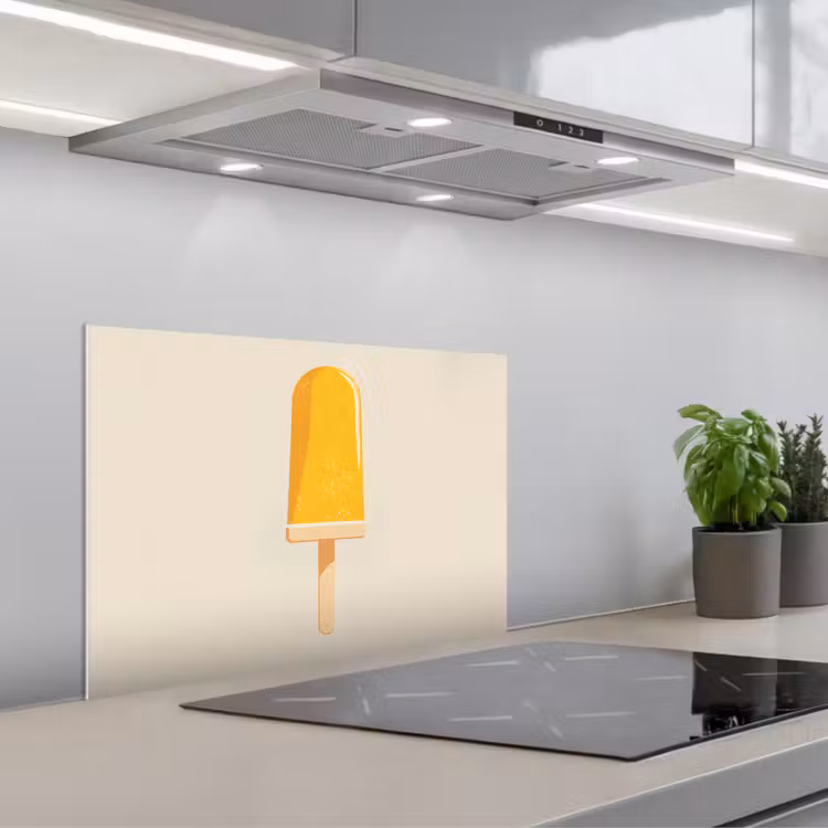 Paraschizzi cucina - Gelato all'arancia - stecco - acqua — 1