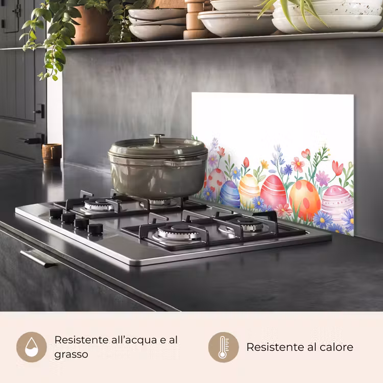 Paraschizzi cucina - Giardino fiorito - Colorato - Uova — 2