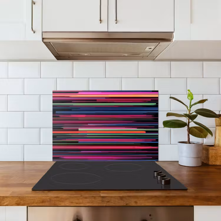 Paraschizzi cucina - Gioco - Astratto - Linee - Orizzontale - Colorato — 3