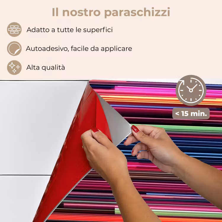 Paraschizzi cucina - Gioco - Astratto - Linee - Orizzontale - Colorato — 4