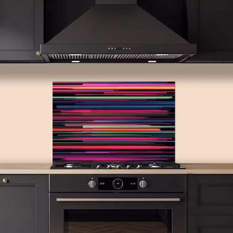 Paraschizzi cucina - Gioco - Astratto - Linee - Orizzontale - Colorato — 5