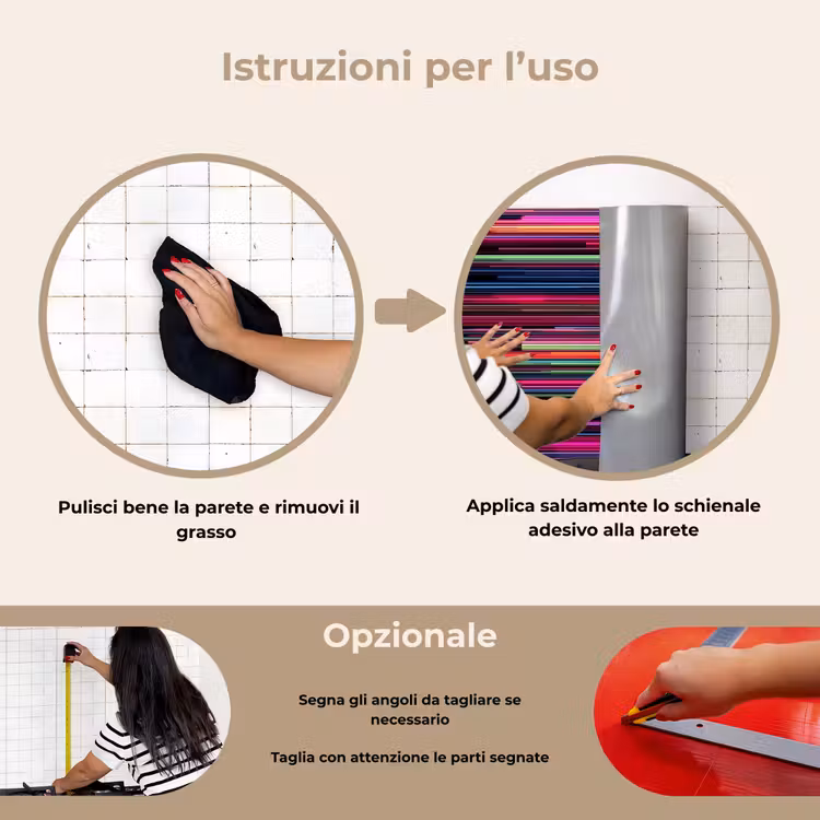 Paraschizzi cucina - Gioco - Astratto - Linee - Orizzontale - Colorato — 6