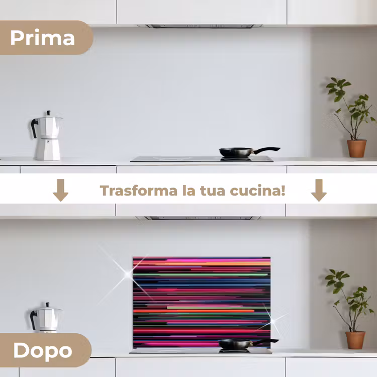 Paraschizzi cucina - Gioco - Astratto - Linee - Orizzontale - Colorato — 7