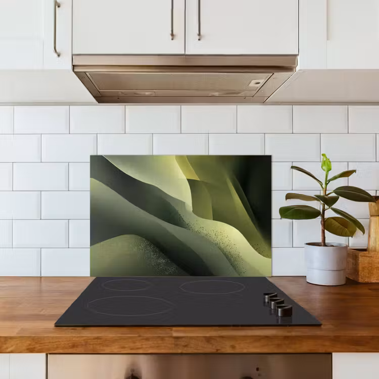 Paraschizzi cucina - Gioco - Onde - Astratto - Colline - Verde — 3
