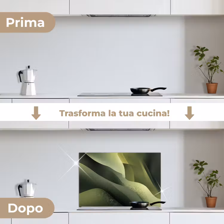 Paraschizzi cucina - Gioco - Onde - Astratto - Colline - Verde — 7