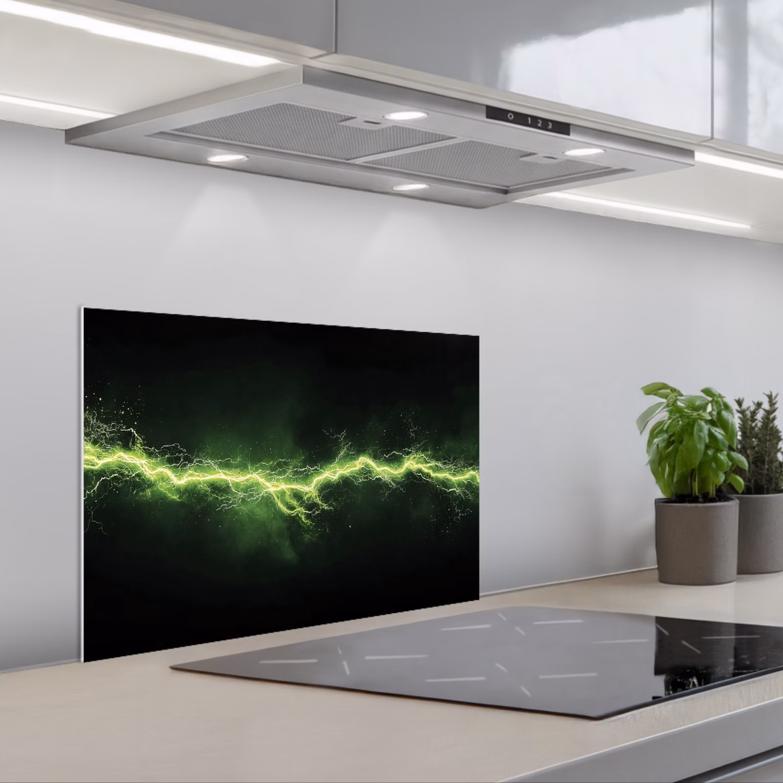 Paraschizzi cucina - Gioco - Elettricità - Linea - Scintille - Verde — 1