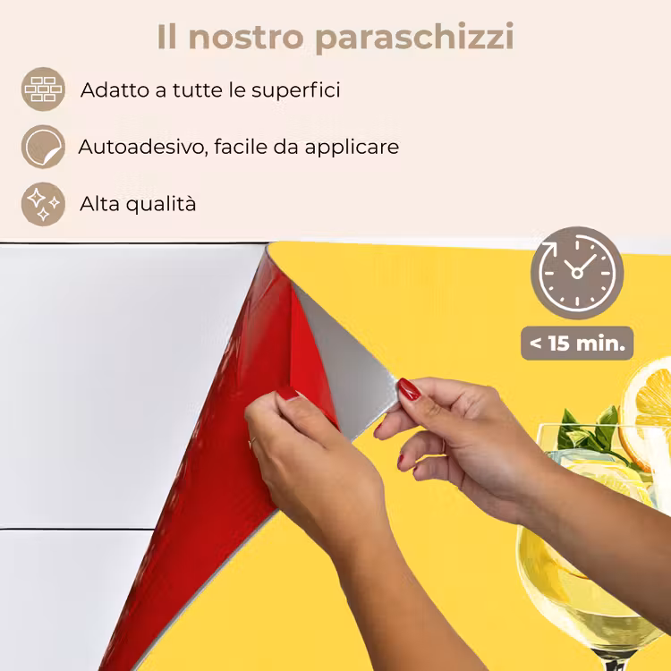 Paraschizzi cucina - Bicchiere da vino - Limone - Giallo - Minimalista — 4