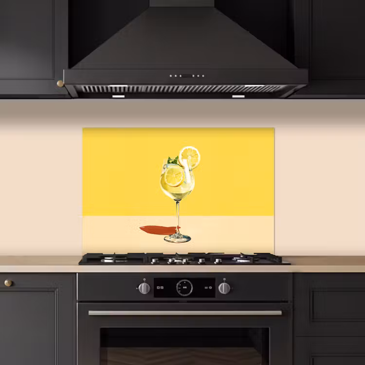 Paraschizzi cucina - Bicchiere da vino - Limone - Giallo - Minimalista — 5