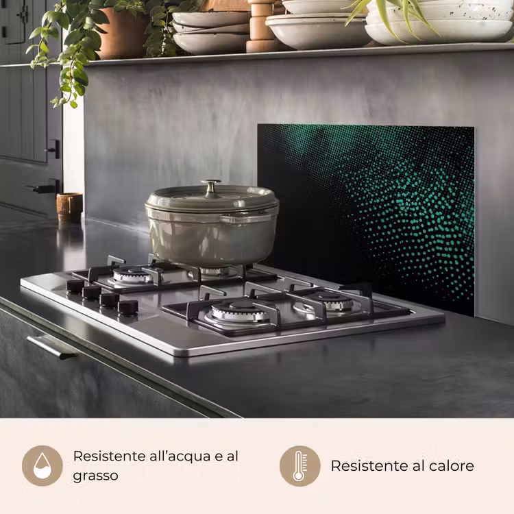 Paraschizzi cucina - Gioco - Puntini - Verde - Sfocatura — 2