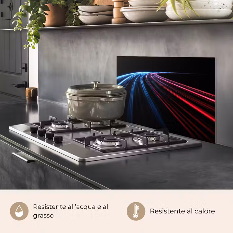 Paraschizzi cucina - Gioco - Strisce - Curvo - Blu — 2